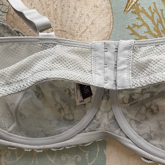 Adore Me 42 H Soft Grey Lace Underwire Plus Size Beautiful Bra - Picture 8 of 8